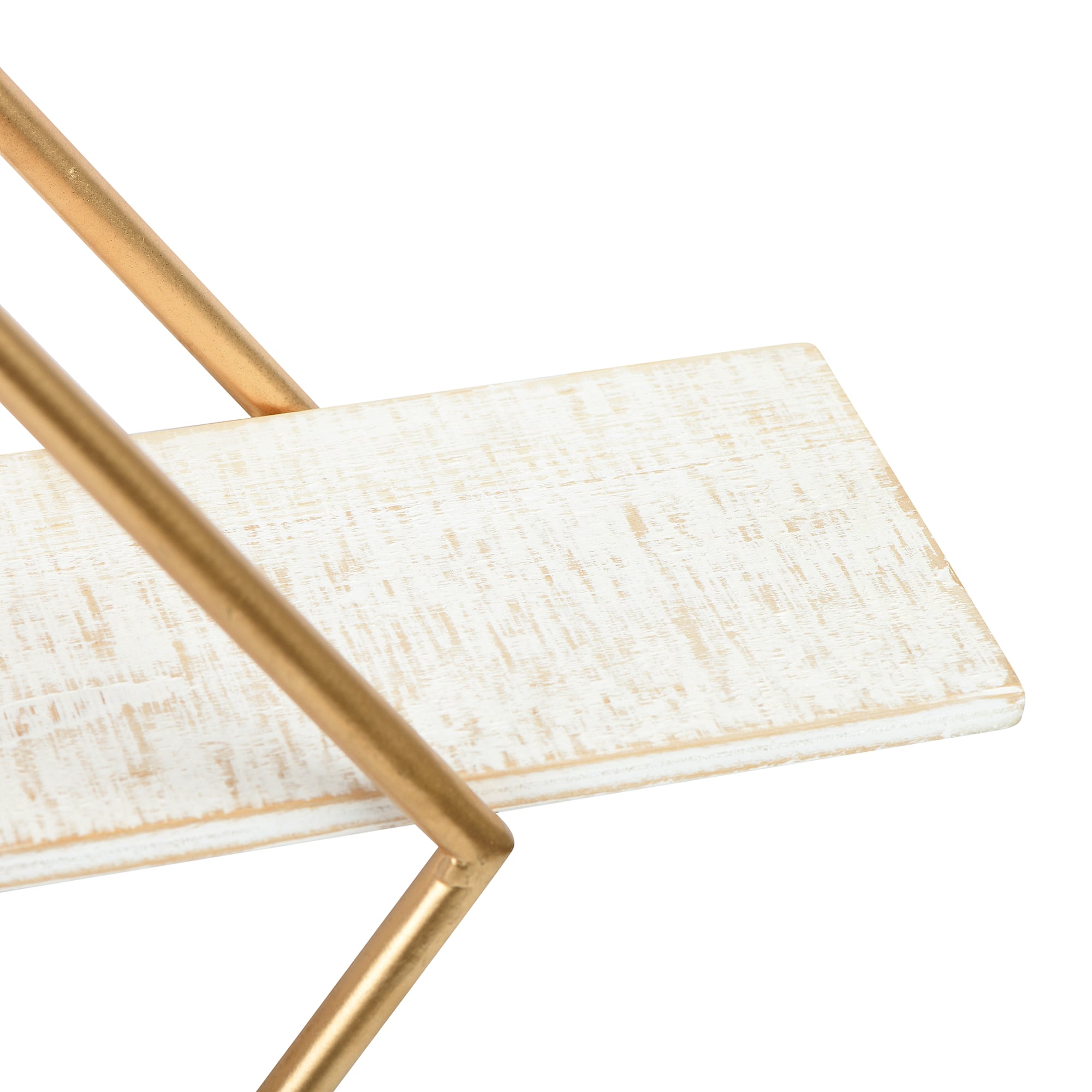 Hello Honey® Wood & Gold Diamond Wall Shelf